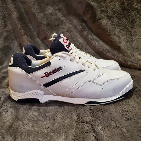 Mens Dexter Bowling Shoes White \ Blue Size 12M - Picture 1 of 13